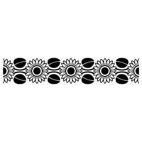 Stylized Sunflower Border, Retro Floral - Pattern vector