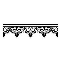 Elegant Black Floral Border, Vintage Element - Ornament, Scroll vector