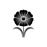 Geometric Blossom Minimalist Floral Emblem - Flower vector