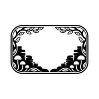 Botanical Frame, Mystical Forest Silhouette vector