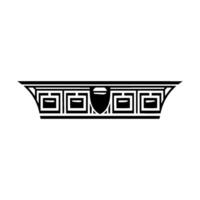 Geometric Deco Emblem, Shadowed Silhouette vector