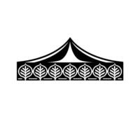 Geometric Canopy with Leaf Motifs Minimalist Emblem vector
