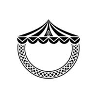 Stylized Tent Emblem, Vintage Illustration, Protective Shield vector