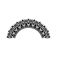 Stylized Crescent Moon Ornament, Geometric - Lineart vector