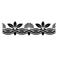 Stylized Wave Border with Leaf Motifs Minimalist vector