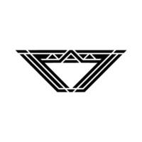 Geometric Triangle Emblem, Art Deco Style vector