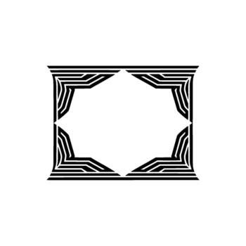 geométrico deco marco, sutil degradado, elegante - líneas vector