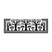 Mystical Forest Guardians Owls and Mushroom Trees vector
