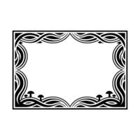 Art Nouveau Frame, Decorative Border, Mushroom Motif, Elegant vector