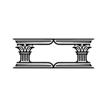 Elegant Deco Frame with Classical Columns - Minimalism vector