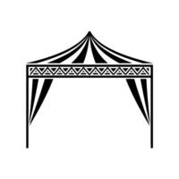 Geometric Circus Tent, Stylized Black White vector