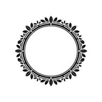Elegant Botanical Circle Frame, Minimalist - Floral - Leaf vector