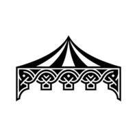 Intricate Tent Ornament, Geometric, Black White vector