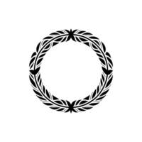 Elegant Laurel Wreath, Minimalist, Circular Frame - Circle vector