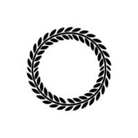 Elegant Laurel Wreath, Minimalist - Circle - Foliage vector