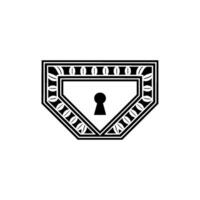 Geometric Keyhole Emblem, Art Deco Style vector