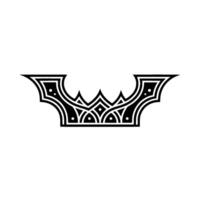 Intricate Gothic Crown Emblem, Black White vector