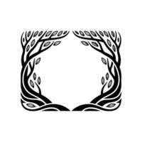 Stylized Tree Frame, Minimalist Botanical - Decorative vector