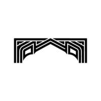 Geometric Arch, Minimalist, Black White Emblem vector