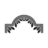 Art Deco Arch, Stylized Foliage, Geometric vector