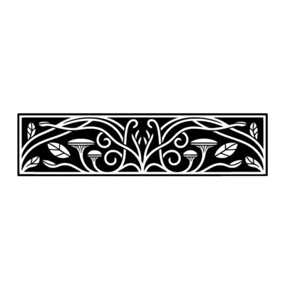 Elegant Botanical Border, Vintage Style - Floral, Scroll