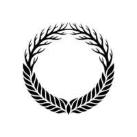 Elegant Laurel Wreath, Minimalist, Circular Emblem - Botanical vector