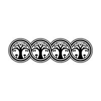 Intricate Celtic Tree Border, Vintage Motif, Circular vector