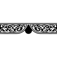 Elegant Black White Scroll Border, Vintage vector