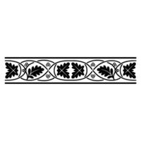 Ornate Black Border, Decorative Leaf Pattern, Vintage vector