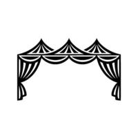 Dramatic Stage Canopy, Black White Illustration vector