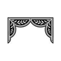Ornate Black Corner Detail, Vintage Botanical Border vector