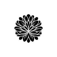 Elegant Black Floral Emblem, Minimalist - Branding vector