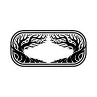 Ornamental Tree Frame, Vintage Symbol, Organic vector