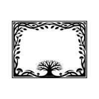 Enchanted Forest Frame Stylized Tree Foliage Illustration vector