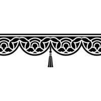 Intricate Black Border with Tassel, Decorative vector