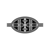 Geometric Oval Emblem, Art Deco Style - Artdeco vector