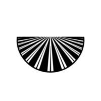 Geometric Radiance Minimalist Black White Radial - Monochrome vector