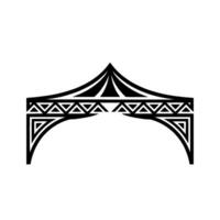 Geometric Tent Illustration, Vintage Carnival Motif vector