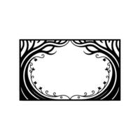Elegant Botanical Frame, Vintage Style, Minimalist - Lineart vector
