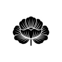 Elegant Black Lotus Emblem, Minimalist - Silhouette vector