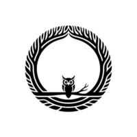 Tribal Owl Emblem, Wisdom Protection Symbol vector
