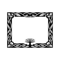Celtic Tree of Life Frame, Vintage Illustration, Symbolic Border vector