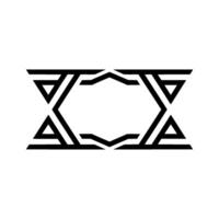 Geometric Deco Emblem, Modern Abstract - Outline vector