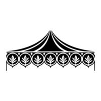 Stylized Tent Canopy with Leaf Motif, Minimalist vector
