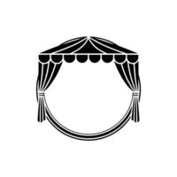 Dramatic Stage Silhouette, Minimalist Curtain Frame vector
