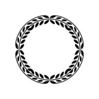 Elegant Laurel Wreath Border, Minimalist - Decorative vector