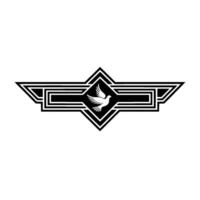 Art Deco Dove Emblem Vintage Symbol of Peace Luxury vector
