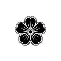 Minimalist Black Flower Emblem, Elegant - Isolated vector
