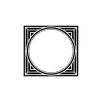 Geometric Circle Frame, Art Deco Style - Square vector