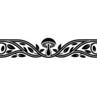 Elegant Botanical Border, Vintage Style, Decorative Element - Mushroom vector